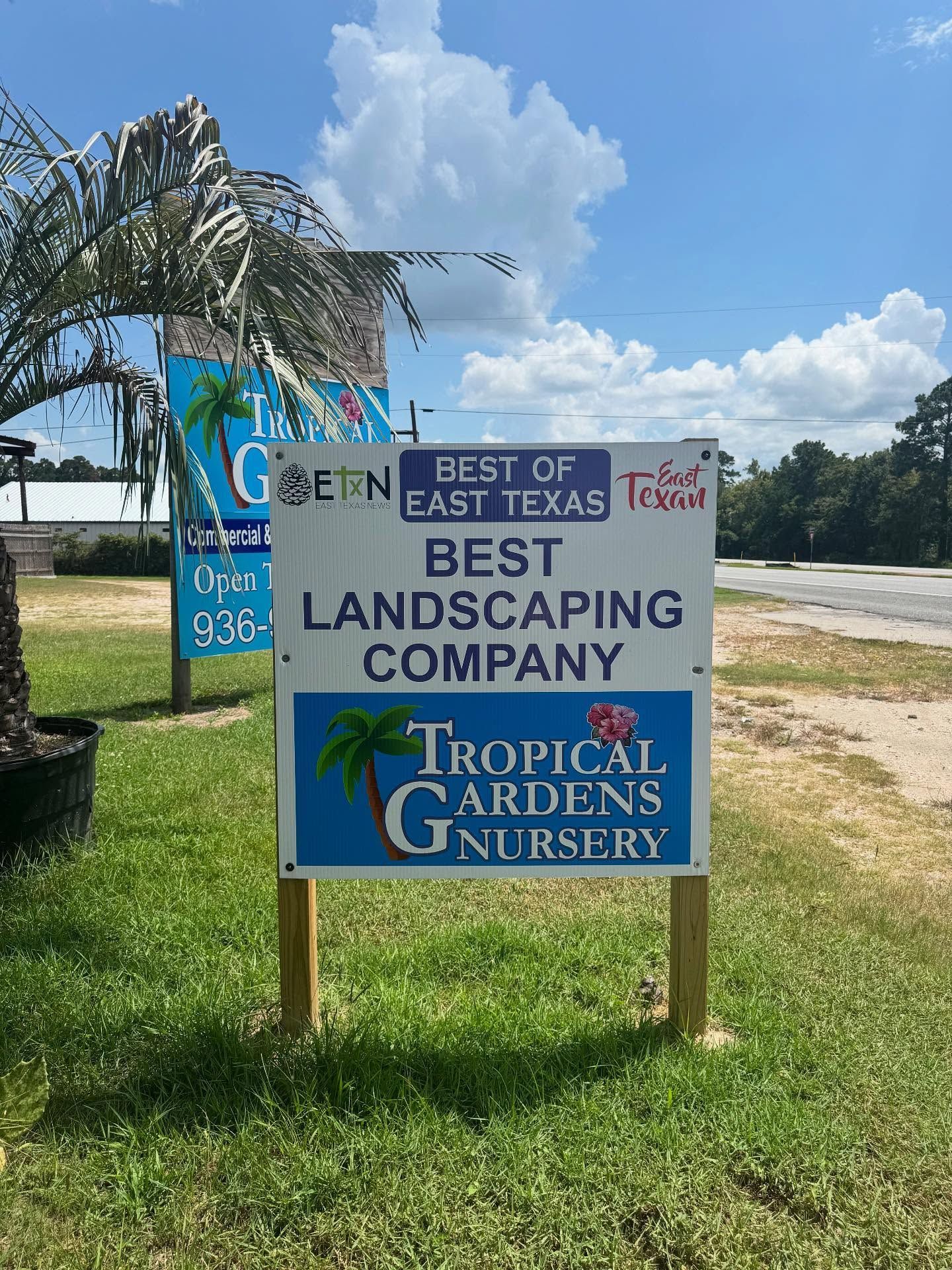 Sign for Tropical Gardens Nursery, 