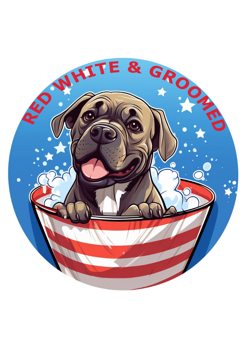 Red White & Groomed Logo