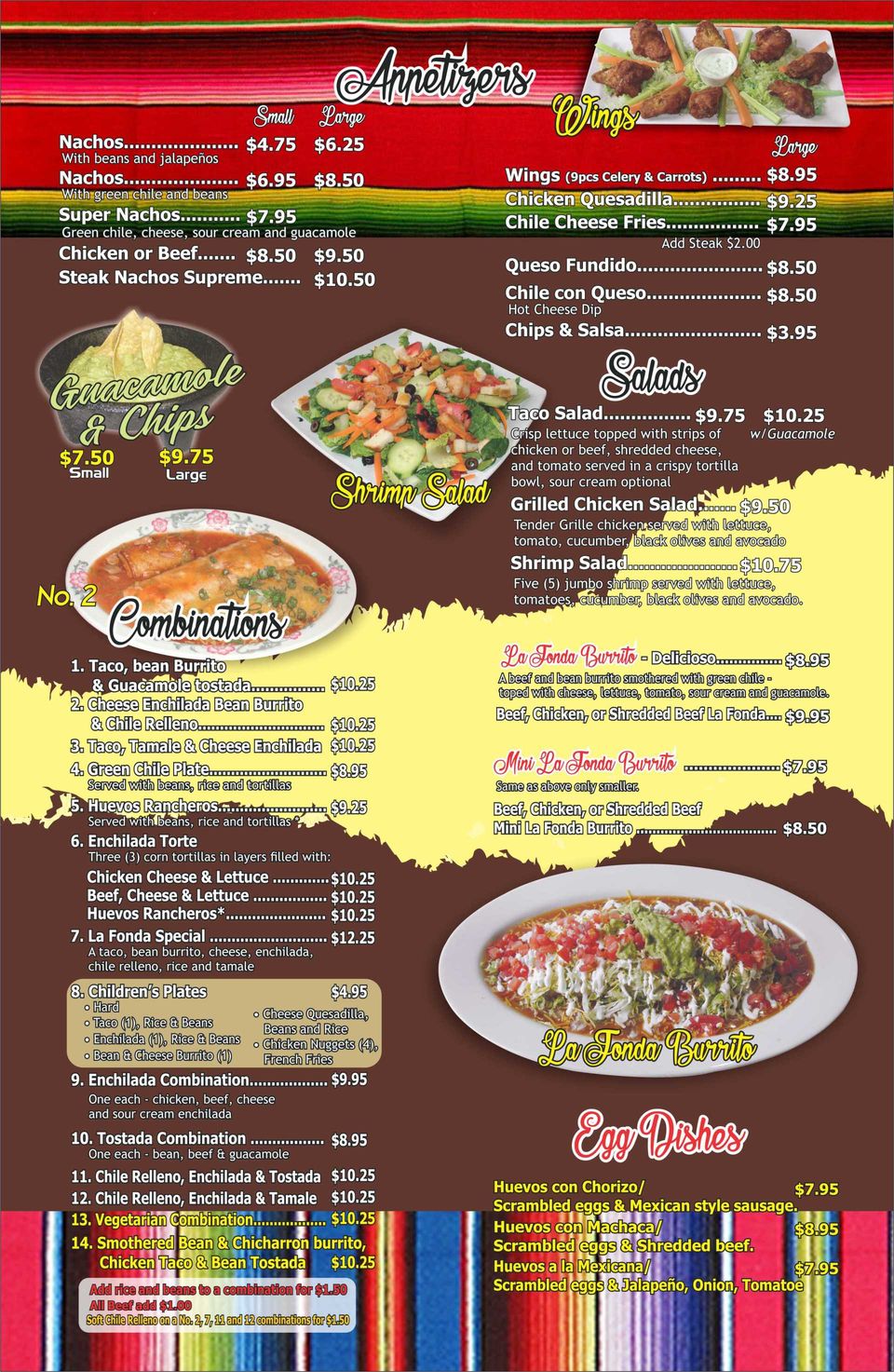 La Fonda Mexican Restaurant Menu Lakewood, CO