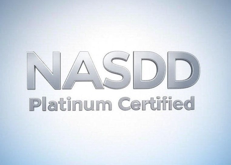 NASDD Platinum Certified text on a light blue gradient background.