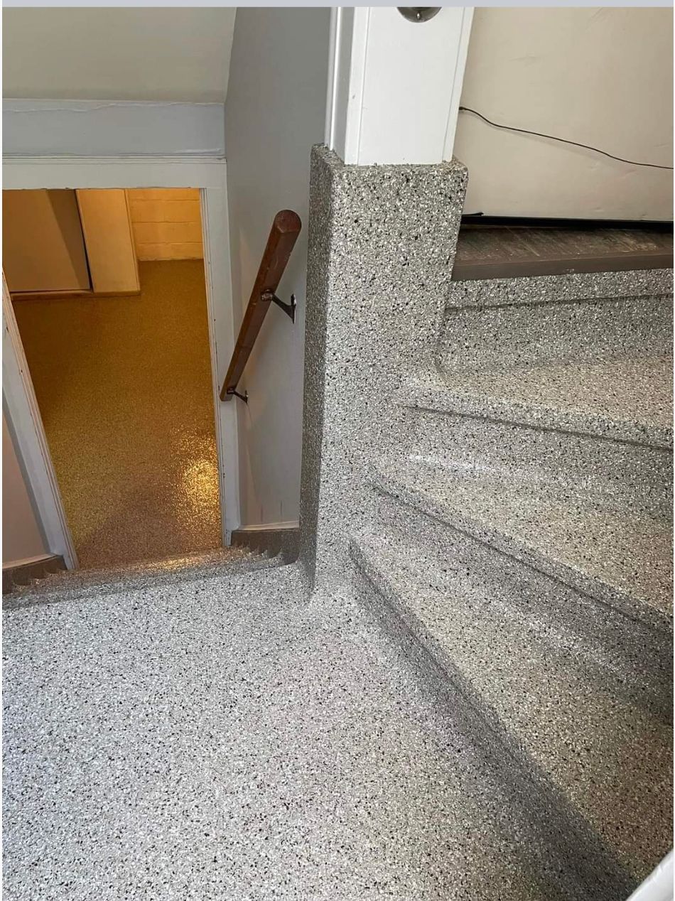 concrete coating for the stairs