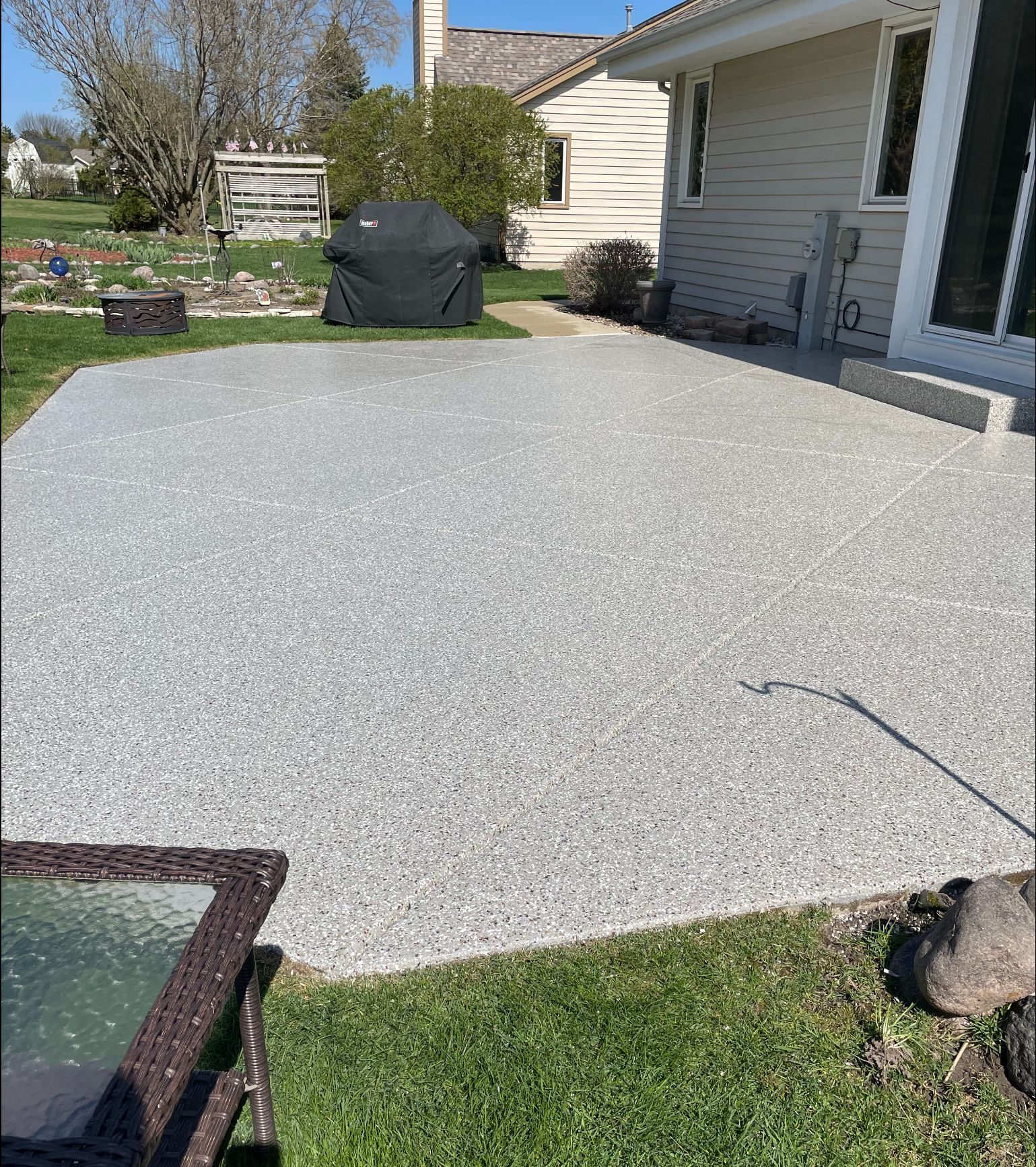 Outdoor concrete coating