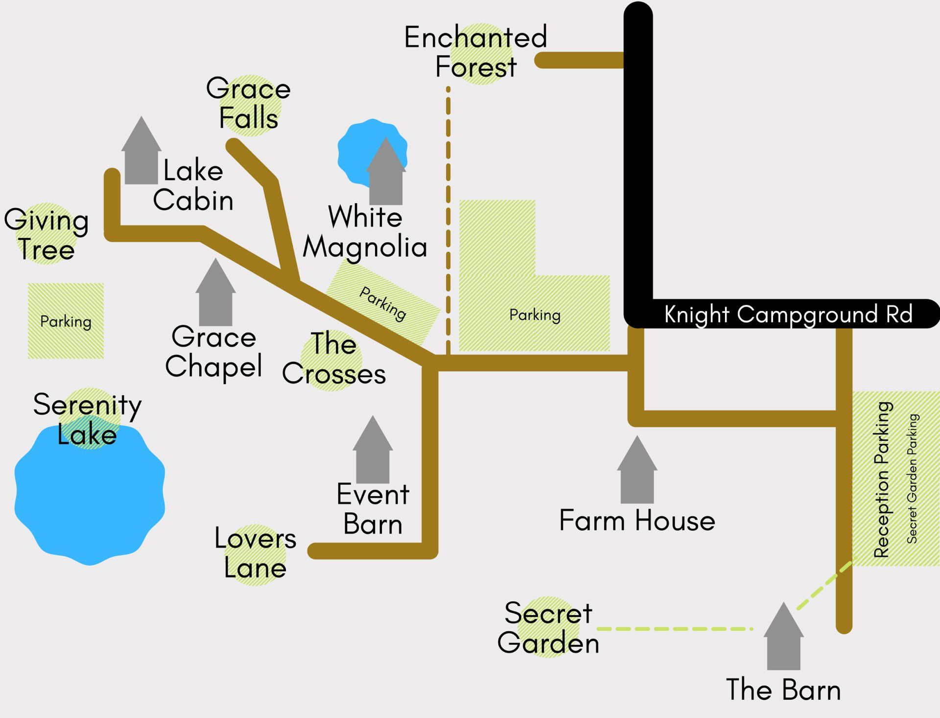 A map showing the location of the enchanted forest
