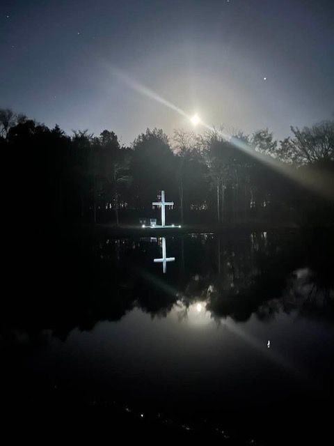 The Cross across the lake
