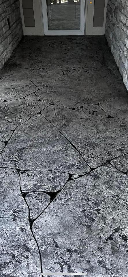 A floor with a concrete overlay