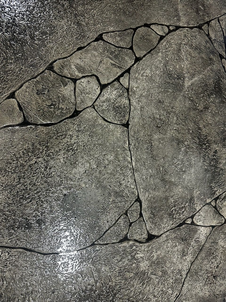 A concrete overlay applied to the floor