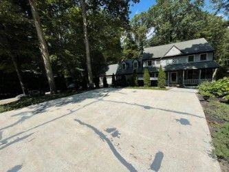 house with a large patio