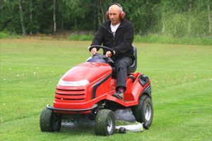 Man mowing the lawn