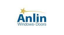 Anlin Windows & Doors logo with blue text and gold star on a white background