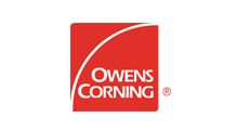 Owens Corning logo in white on a red square with a curved white stripe