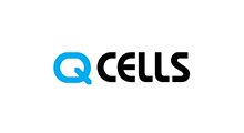Qcells logo with a blue “Q” and black “cells” text on a white background