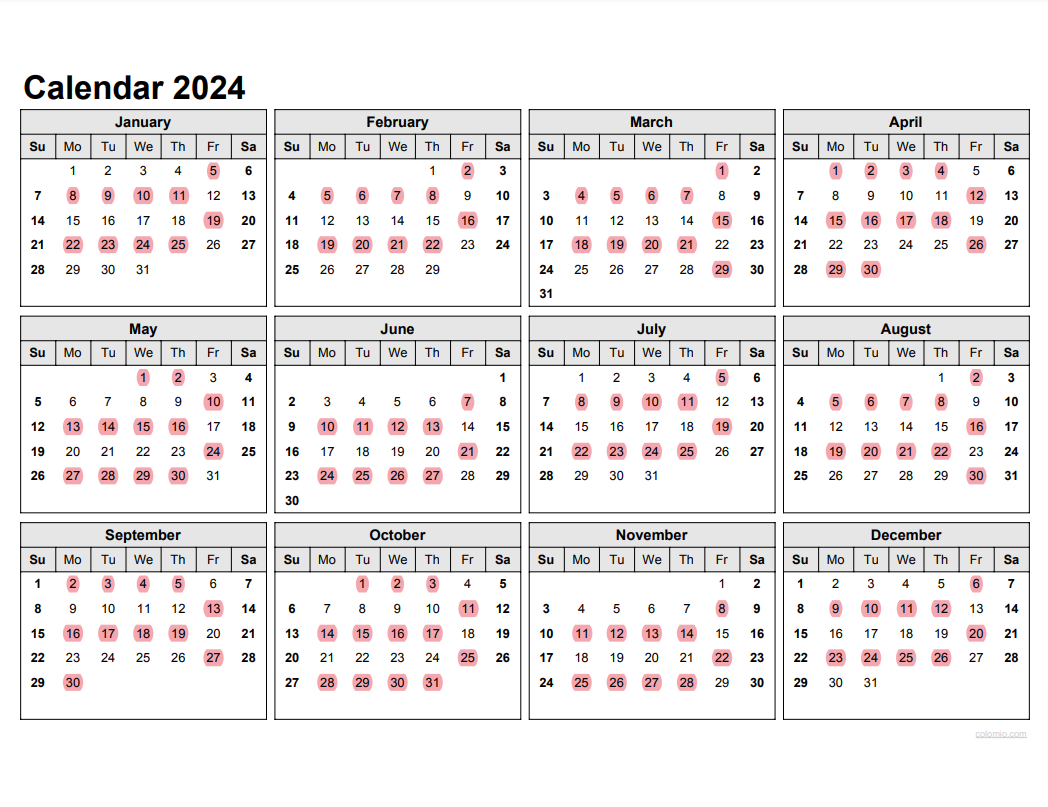 2024 Calendar Schedule