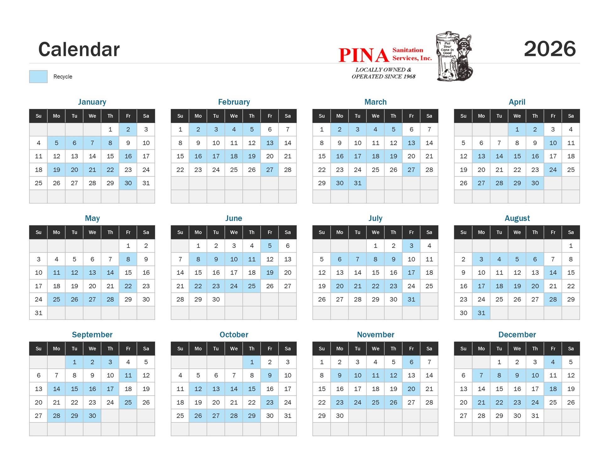2026 Calendar Schedule