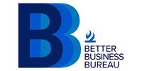Better Business Bureau logo with blue “B” and text on a white background
