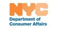 NYC Department of Consumer Affairs logo in orange and blue text