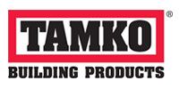 TAMKO Building Products logo in black and red on a white background