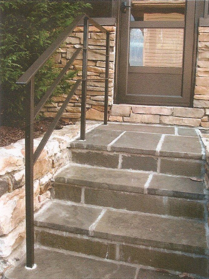 Steps with iron railings