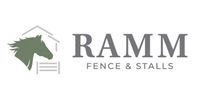 Logo: RAMM, Fence & Stalls. Green horse head in a barn-shaped outline, gray text on white.