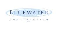 Bluewater Construction logo with blue oval and gray text on white background