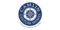 Camlin Custom Homes blue circular logo with compass icon and white text