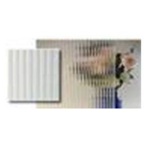White folder beside a blurred flower on a striped background