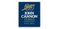 John Cannon Homes logo on a blue square with gold text and emblem