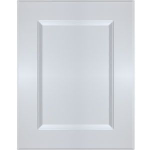 White recessed panel cabinet door with simple beveled edges