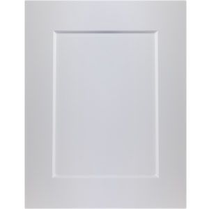 White rectangular recessed wall panel or cabinet door with a minimalist design