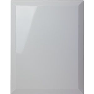 White beveled rectangular blank panel on a light gray background