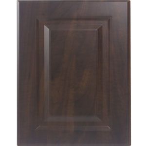 Dark brown raised-panel wooden cabinet door