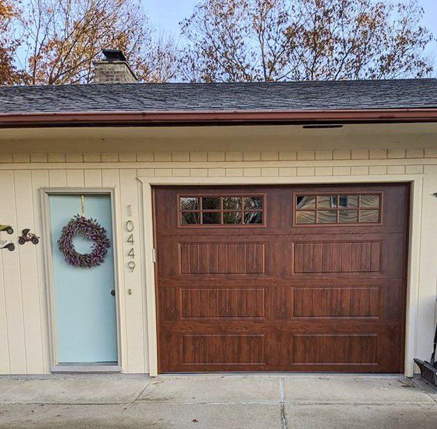 Wooden garage door