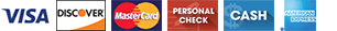 Visa Discover MasterCard Amex Cash Personal Check