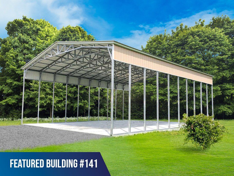 RV-Cover Tan-Green 40x50x16-Tall Exposed-Truss