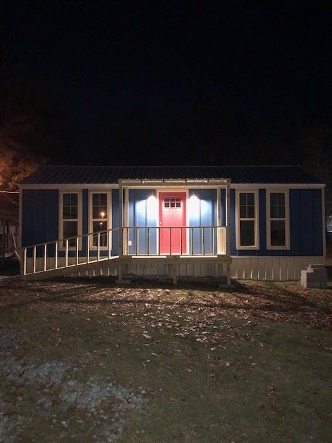 portable building at night