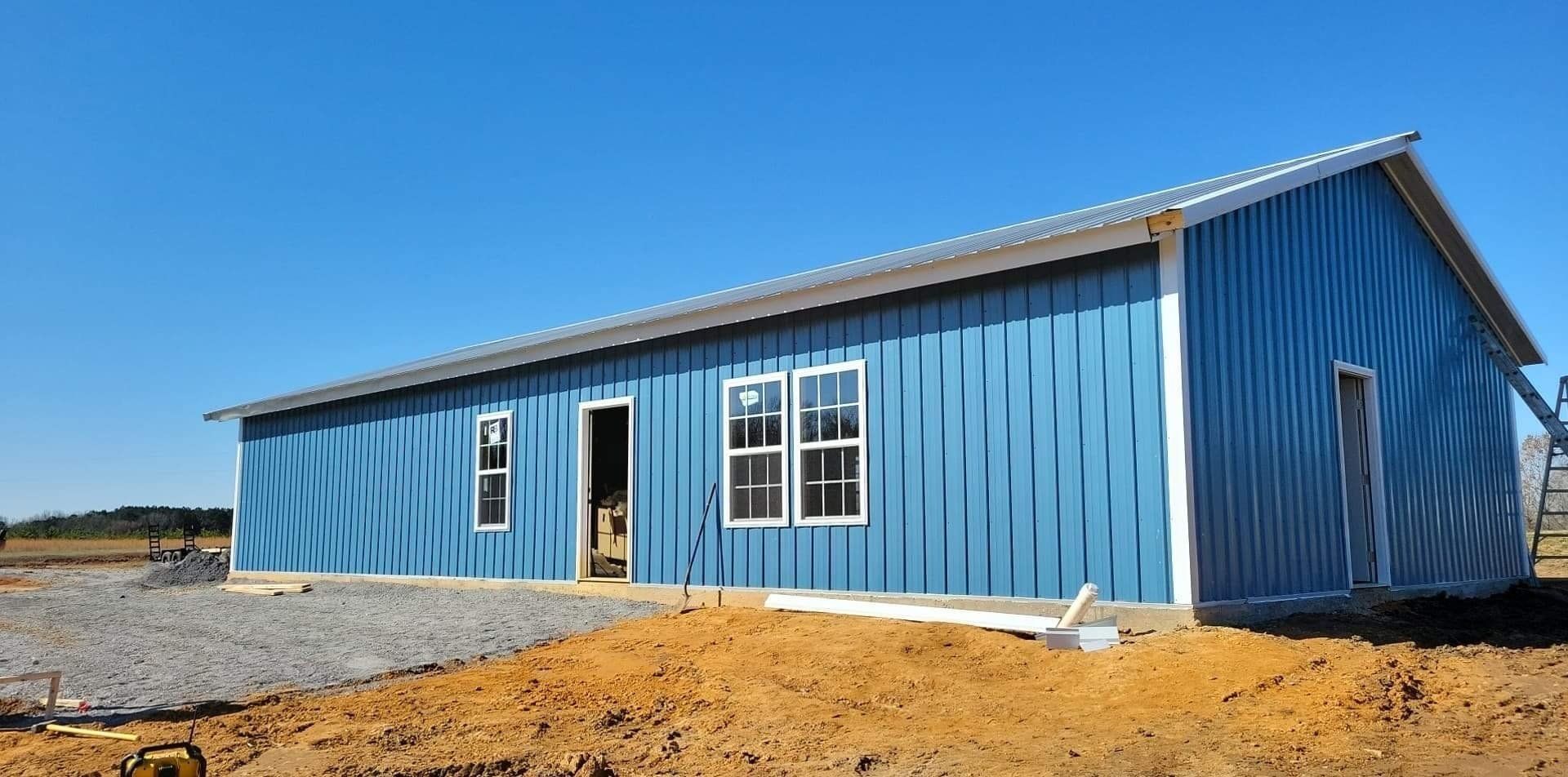 metal building blue 01