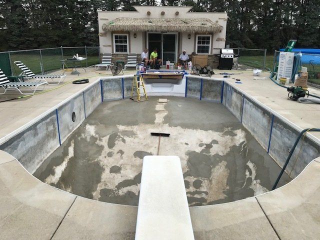 pool repair in progress