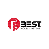 BEST Access Systems logo in black and red with stylized red globe icon.