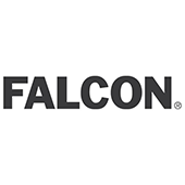 FALCON logo in bold black letters on a white background.