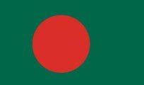 Bangladesh flag: a large red circle on a green field.