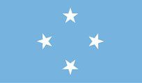 Flag of the Federated States of Micronesia: light blue background with four white stars arranged in a diamond shape.