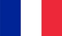 French flag: vertical stripes of blue, white, and red.