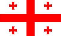 Flag of Georgia: white field with a large red cross and four smaller red crosses in each quadrant.