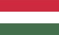 The flag of Hungary: three horizontal stripes of red, white, and green.