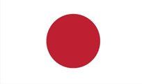 Flag of Japan: White background with a large red circle in the center.