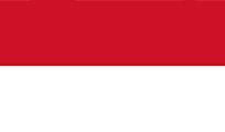 Red and white horizontal flag, representing Monaco or Indonesia.
