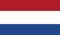Flag of the Netherlands: red, white, and blue horizontal stripes.