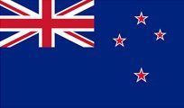 New Zealand flag: dark blue field with the Union Jack in the upper left and four red-bordered white stars.