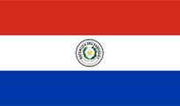 Flag of Paraguay: red, white, and blue horizontal stripes with the Paraguayan coat of arms centered on the white stripe.