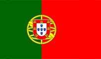 Flag of Portugal: a vertical green and red bicolor with the Portuguese coat of arms centered.