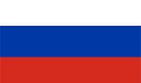 Flag of Russia: white, blue, and red horizontal stripes.